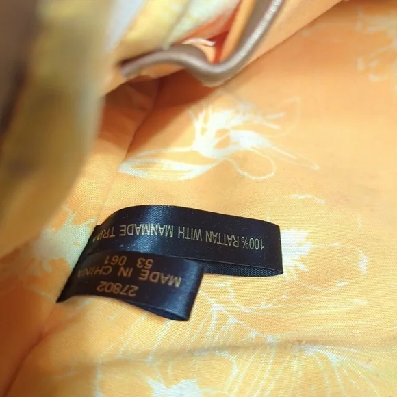 Etienne Aigner 100%  Rattan with Bronze Trim Tote Bag 15” x 9” - Picture 12 of 12